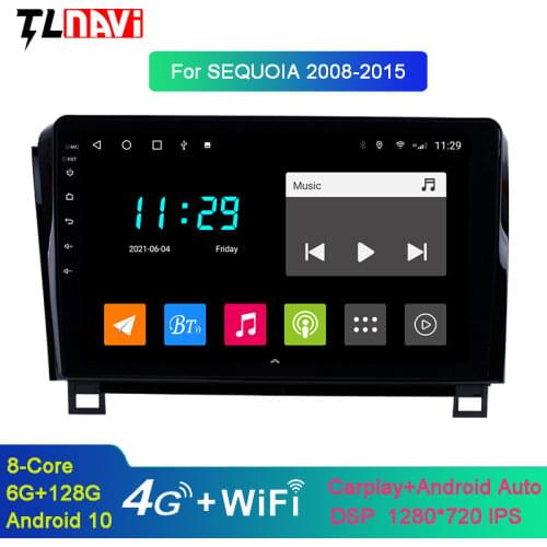 Android 10 Car Radio For 1Toyota Tundra 2007-2013 Sequoia 2008-2018 Car Multimedia 10 inch IPS Screen