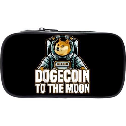 Dogecoin Pencil Case Cartoon Bag Multifunction Pencil Box Kids Gift Cosmetic Stationery Pouch School Supplies Pen Box Kids Gift