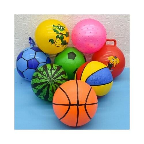Childrens leather ball toy racket kindergarten special elastic small watermelon ball basketball football racket massage ball