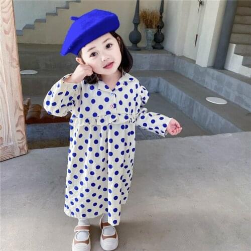 Dots Girls Kids Dress Spring Summer Baby Tops Bottoming Children Clothes Special Occasion Puff Sleeve High Quality