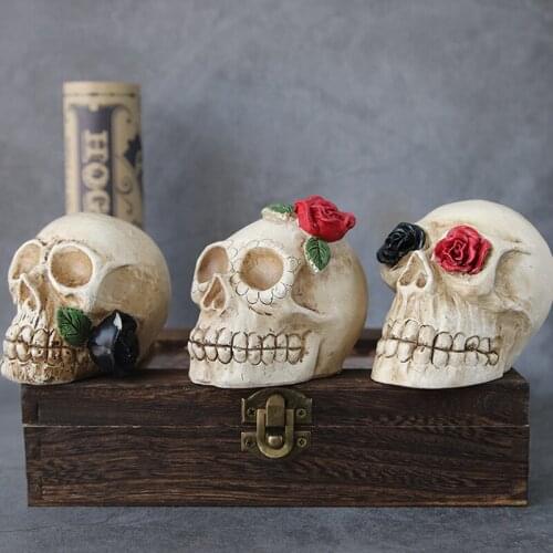 Halloween Skull Headlight Resin Headgear LED Electronic Decoration Simulation Modeling Skull Shape Decorations Gift Dropshipping