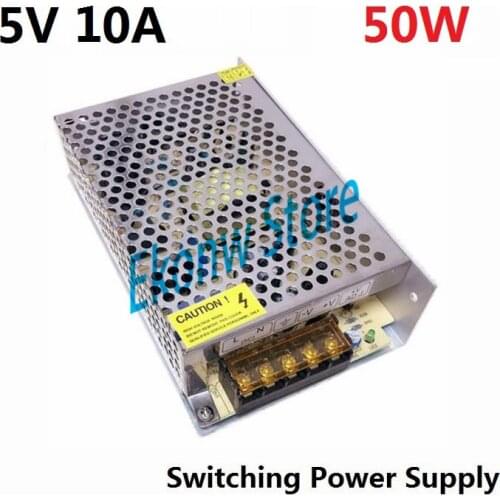 50W 5V 10A Switching Power Supply Factory Outlet SMPS Driver AC110-220V to DC5V Transformer for LED Strip Light Module Display