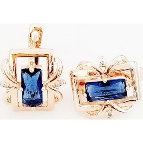 Korean Drop Earrings New Fashion Trendy 585 Gold Color Jewelry Office Luxury Brass Women Earrings