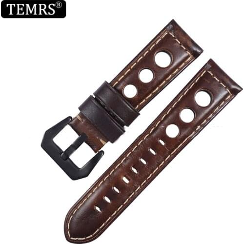 Leather Watch Strap Vintage 20mm 22mm 24mm Mens Leather Strap Watch Genuine Leather Watch Band Belt Brown Black Watch Belt