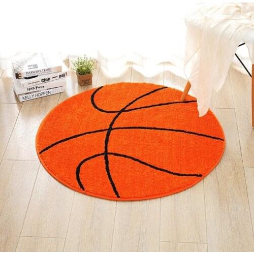 Round Basketball Carpet Bedroom Living Room Children Play Decor Slip Floor Mat