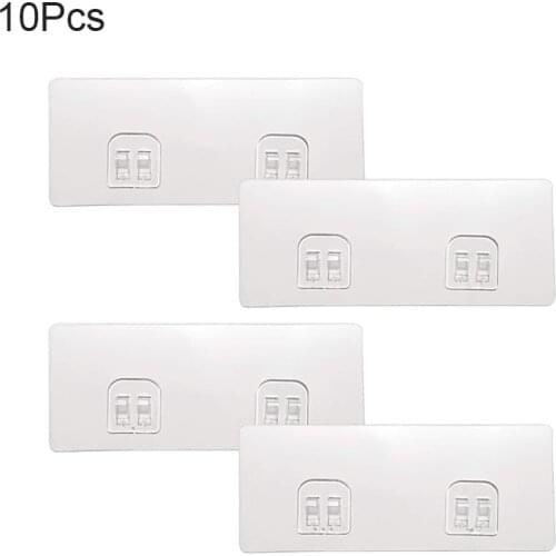 5/10 Pcs Transparent Plastic Waterproof Sticky Hook for Kitchen Bathroom Shelf Sticker Sticking Wall Strong Adhesive Hook Hanger