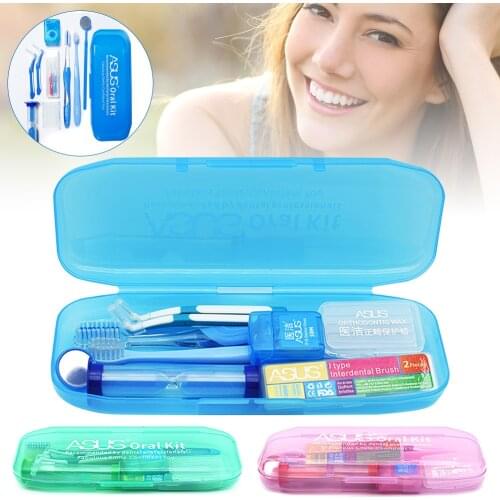 Brace Cleaning Kit Oral Cleaning Compact Size For Teeth Portable Orthodontic Interdental Toothbrushes Floss Dental Wax With Case