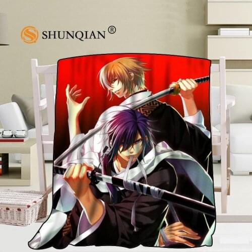 Custom Hakuouki Blanket Blending Fabric 56x80inch 50X60inch 40X50inch Sofa Bed Throw Blanket Kid Adult Warm Blanket