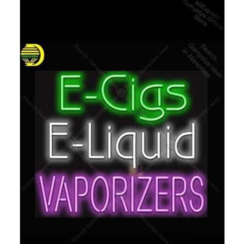 NEON SIGN For E-Cigs E-Liquid Vaporizers Glass Neon Light Lamp GLASS Advertisement Sign Lighting Beer Bar Pub Eagles Neon Sign