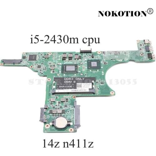 NOKOTION 85MW9 085MW9 CN-085MW9 Mainboard For Dell Inspiron 14Z N411Z Laptop Motherboard DA0R05MB8D2 I5-2430M CPU