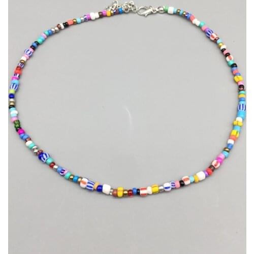 Multicolor beads Necklace For Women Girls Bohemia Fashion Multi Sizes Beads Short Choker Women Jewelry For Beach gift