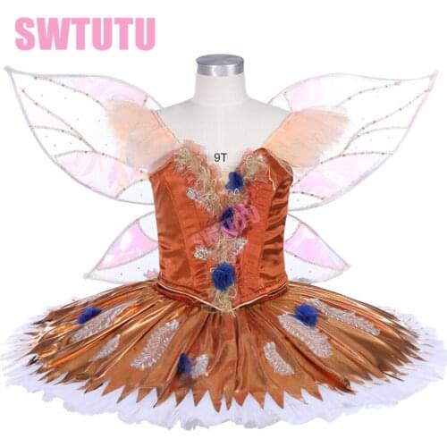 Professional ballet costumes with wing the queen performance pancake tutu platter ballet dress BT9332