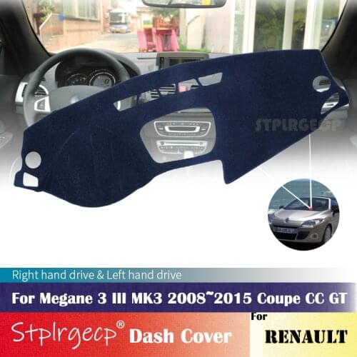 For Renault Megane 3 III MK3 2008~2015 Coupe CC GT Anti-Slip Dashboard Cover Protective Pad Car Accessories Sunshade Carpet