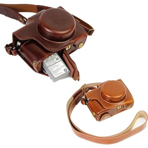 Luxury Leather Case Cover Bag for Olympus OM-D OMD EM10 II EM10 Mark II (14-42mm Lens) with Battery Openning Camera Bag