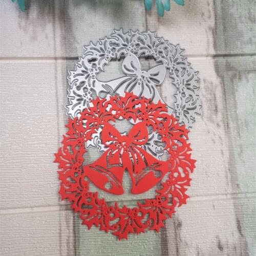 Christmas Bell Circle Leaf Edge Metal Cutting Die Stencil Template for Scrapbooking Paper Album Card Gift Decor Mold Die Cut New