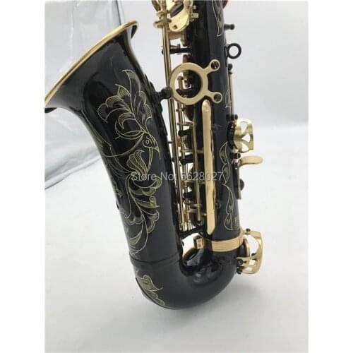 Hot sale saxophone black Alto brass engraving mode black gold Sax musical instruments professional saxophone