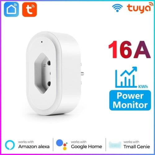 Brazil Wifi Smart Plug 16A Smart Socket With Timer Power Monitor SmartLife APP Voice Control Works With Google Home Alexa