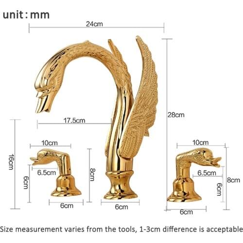 Vidric Luxury Golden Swan Basin Faucets Dual Handles Mixer Tap Sink Faucets Bathroom Faucet Deck Mounted torneiras Torneira