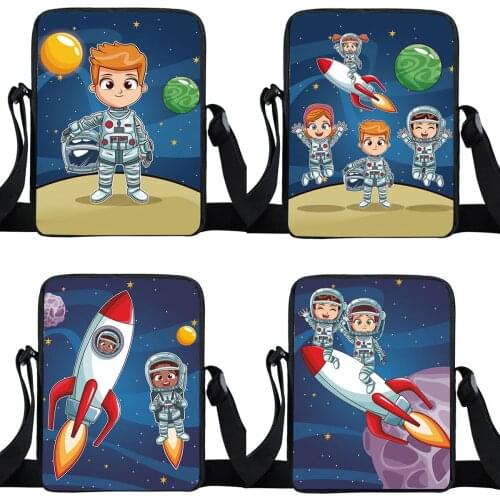 Spaceship / Astronaut Mini Messenger Bag for teenagers Handbag Spaceship Galaxy Shuttle Girls Shoulder bag book Bags