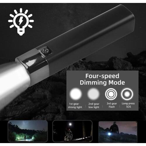 3 Modes LED Flashlight Reparing Work Light Lantern Built-in Recharge Battery Camping Torch Emergency Light Used as Power Bank