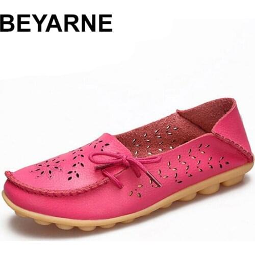 BEYARNE20 colors Real leather flat shoes Woman Fashion leisure shoes Daliy women Office lady party footwear size 34- 44E032