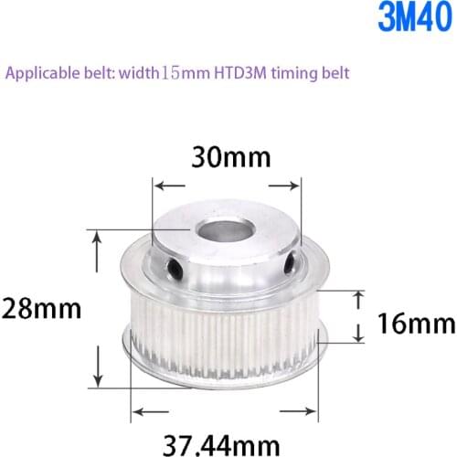 1Pcs 40 Teeth BF-type 3M Timing Belt Pulley Slot Width 11mm/16mm Bore 5mm-20mm For 10mm/15mm Belt CNC Machine/Step Motor