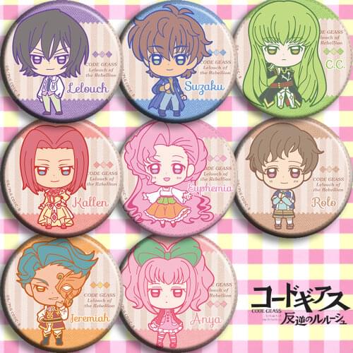 1pc 58mm Badges anime Code Geass Lelouch Lamperoug Lulu Zero acrylic Brooch Round Icons Backpack decoration