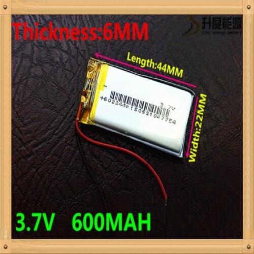 1PCS 602244 3.7V 600mah Lithium polymer Battery With Protection Board For MP3 MP4 MP5 GPS Glass Digital Product Free Shipping