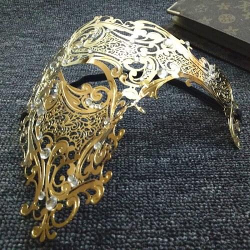 1pc Elegant Diamond Rhinestone Mask Sexy Hallowmas Venetian Full Face Mask Mask Party Dance Mask Masquerade Cosplay Decor Mask