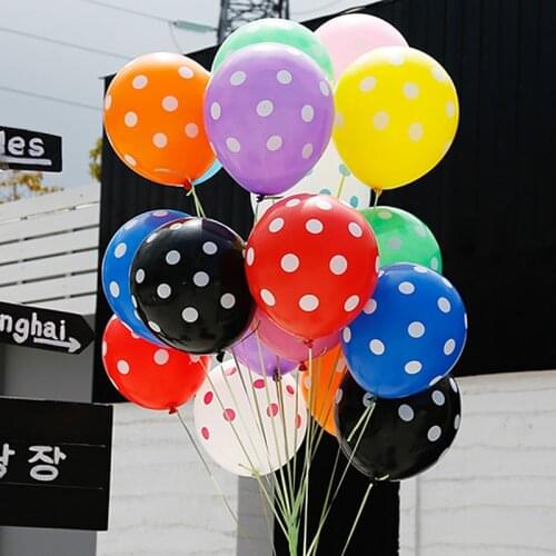 10pcs Black White Spot Red Polka Dot Latex Balloons Globos Party Gifts Birthday Balloons Wedding Wave Point Baby Shower Decor