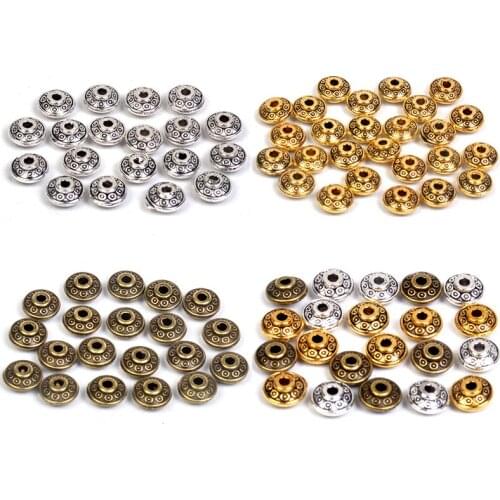 100pcs 6x4MM Metal Tibetan Silver Spacer Beads Gold/Silver/Bronze Plated For Jewelry Making Charm Bracelets DIY