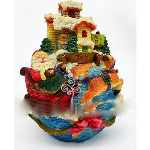 3D Christmas old man santa claus tree house globe Silicone molds soap mold silicone soap molds Aroma stone moulds