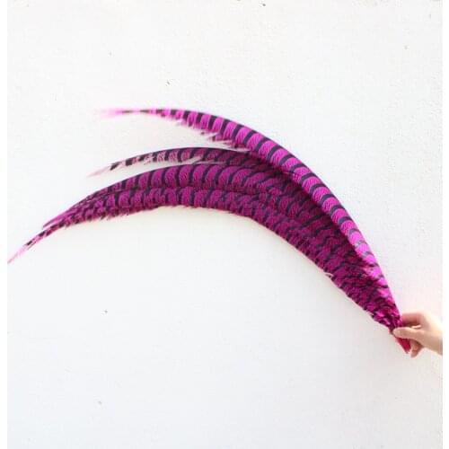 50pcs 32-36inch/80-90CM Rose Pheasant tail Feathers DIY Celebration Wedding Decoration Accessories Feathers For Crafts