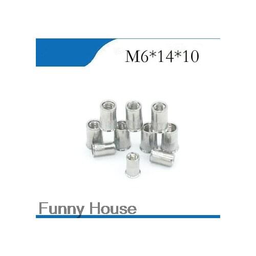 Frees shipping 100pcs/lot M6*14*10 Stainless steel small countersunk head rivet nut