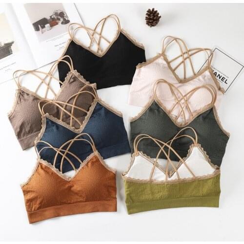 Sport Bra Running Women Top Gym Fitness Bra Yoga Suit Pad Underwear Cross Breathable Active Wear Vest Women Sportswear Seamless