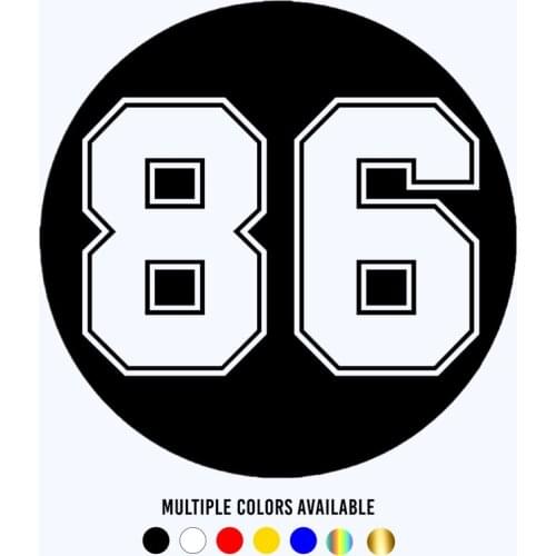 CK20319# Die-cut Vinyl Decal Figure Number 86 Car Sticker Waterproof Auto Decors on Car Body Bumper Rear Window
