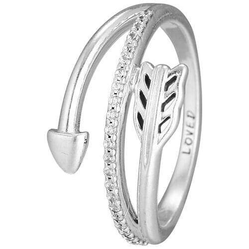 CKK Silver 925 Jewelry Sparkling Arrow Rings For Women Fashion Anniversary Gift Sterling Silver Original Ring