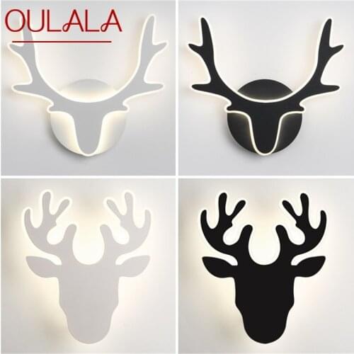 OULALA Nordic Creative Wall Sconces Lamp Modern Deer Head Light Fixtures for Home Indoor Bed Room Decoration