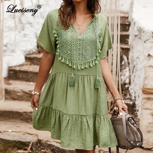 Летние платья с коротким рукавом LUEISENY China At AliExpress