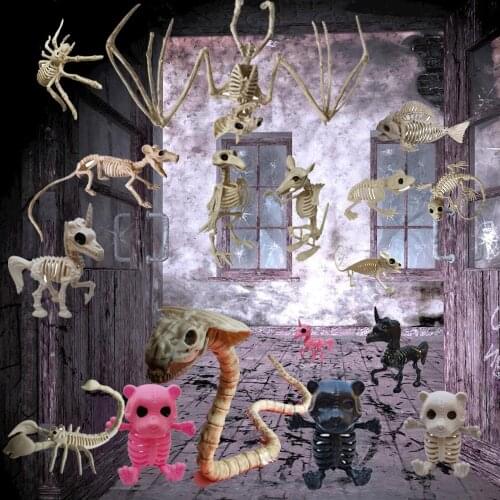 Mouse Scorpion Bat Bear Spider Unicorn Snake Crow Lizard Horror Party Decoration Skeleton Halloween Prop Bones Animal Hunted