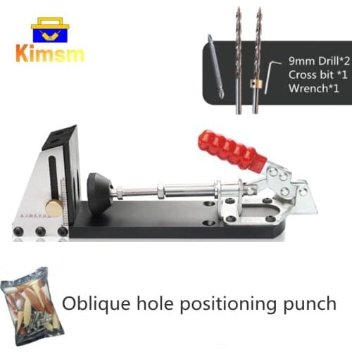 Woodworking Oblique Hole Locator Drill Guide Pocket Hole Jig Portable Oblique Hole Puncher Kit With Scale DIY Woodworking Tools