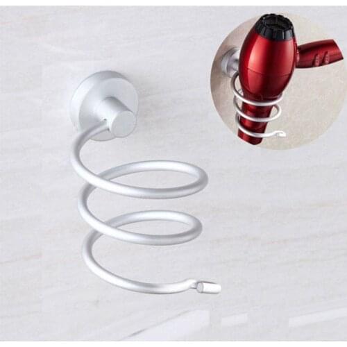 Wall Mount Blower Spiral Stand Durable Stainless Steel Hair Dryer Fixation Frame Bathroom Shelf Storage Rack Hairdryer