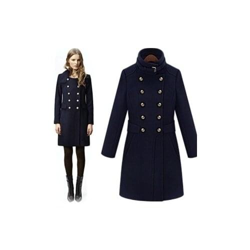 2021 New Female Casual Wool Blend Coat Women Long Sleeve Turn-down Collar Outwear Jacket Autumn Winter Elegant Overcoat W861