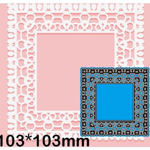 New Metal Cutting Dies Scrapbooking Hollow Laser Square DIY Album Paper Craft Embossing Stencil Decoration 103*103mm