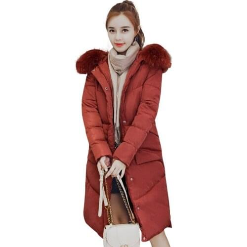 2019 New Arrival Polyester Zipper Full Winter New Heavy Seta Lead Cotton-padded Clothes Woman Korean Long Fund Work Cotton Coat