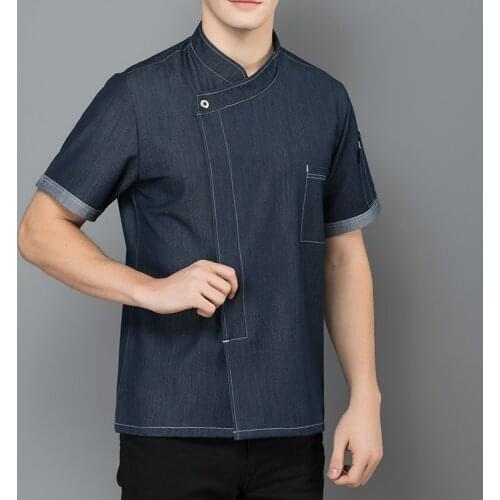 Svitania Chef Uniforms Clothing Short Sleeve Men Food Services Cooking Jean Jacket Big Size Uniform Jackets Overalls Hotel