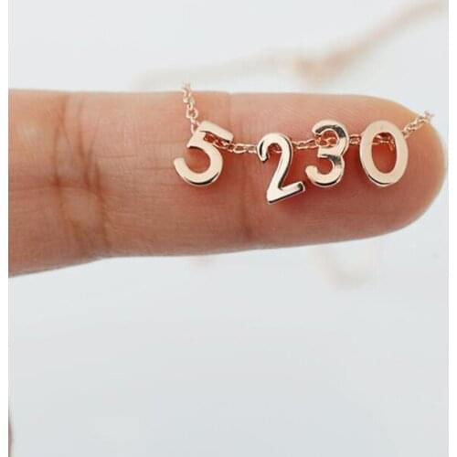 Stainless steel rose gold number necklace, personalized number necklace, birthday gift, bridesmaid gift