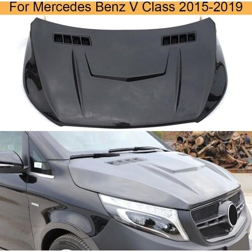 Car Front Engine Hood Cover Trim for Mercedes-Benz V Class 2015 - 2019 Car Engine Hood Trim Cover Carbon Fiber