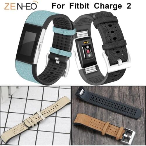 For fitbit charge 2 watch strap TPU+leather watch band Breathable Wristband Replacement for charge 2 Watches straps watchband
