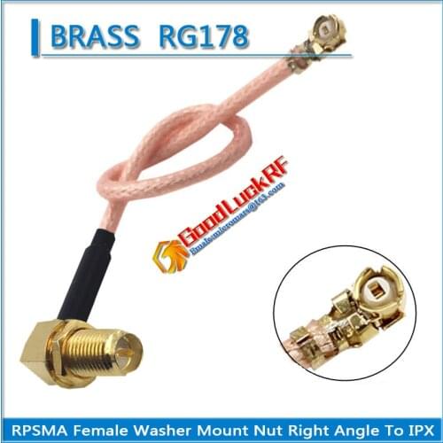 RPSMA RP-SMA RP SMA Female O-ring Washer Bulkhead Right Angle 90 Degree To IPX IPEX U.FL Pigtail Jumper RG178 Coaxial